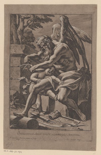 时间折断了爱神的翅膀
Omnia vincit Amor, vincit mox tempus Amorem（标题为实物） 作者 Lodewijk XIII（法兰克国王）