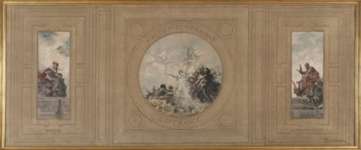 潘廷市政厅草图：Avenir.哈迪-潘廷！前进。Espérance.辉煌的过去，1886 年（布面油画） 作者 弗朗索瓦·舒默（Francois Schommer）