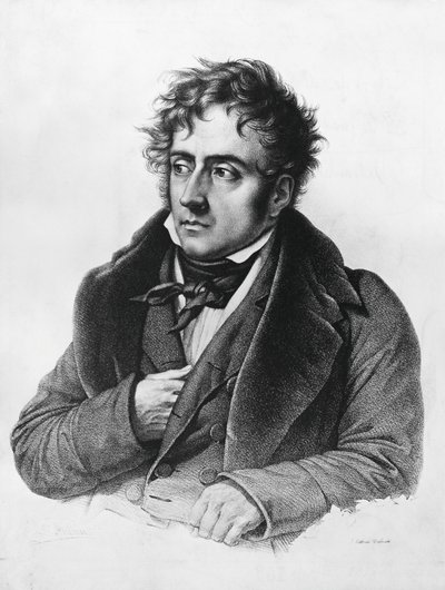 法国作家、政治家、外交家和历史学家夏多布里昂（Francois-Rene，vicomte de Chateaubriand，1768-1848）的肖像。 作者 弗朗索瓦·塞拉芬·德尔佩奇