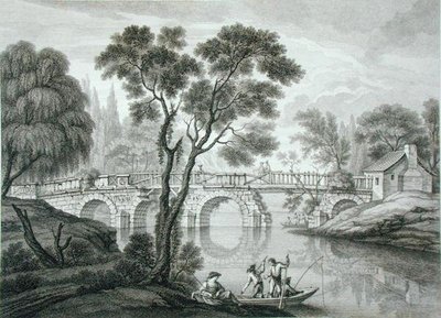 为西恩府的花园设计一座废桥，1778年出版（版画） 作者 弗朗索瓦·维瓦雷斯（Francois Vivarez）
