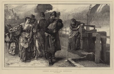 伦敦草图，弃儿（版画） 作者 弗兰克·霍尔