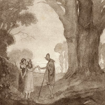 马修-阿诺德的《学者-吉普赛人》插图（彩色石版画） 作者 弗兰克·亚当斯