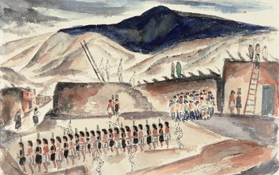 1932年之前，新墨西哥州圣多明各的绿色玉米舞（纸上谈生） 作者 弗兰克·阿普尔盖特