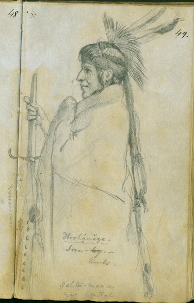 Hoohamaza，或铁腿，1851年 作者 弗兰克·布莱克威尔·梅耶