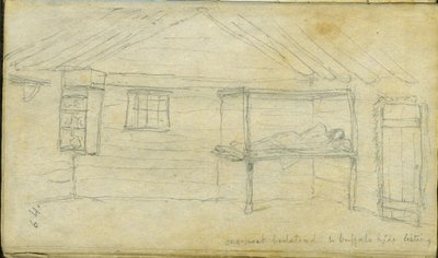 单柱床架和水牛皮上市，1851年 作者 弗兰克·布莱克威尔·梅耶