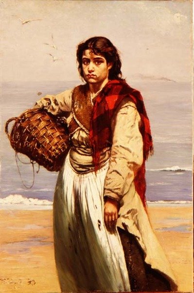 爱尔兰渔女 作者 弗兰克·布赫瑟（Frank Buchser）