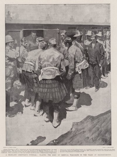 高地酋长的葬礼，将Wauchope将军的尸体放在Magersfontein的火车上 作者 Frank Craig