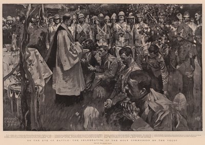 在战斗的前夕，在Veldt庆祝圣餐 作者 Frank Craig