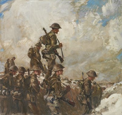 从树液到波齐埃，c.1918（布面油画） 作者 弗兰克·克罗泽