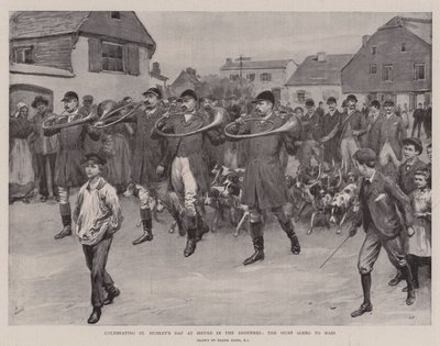 在Ardennes的Bievre庆祝St Hubert的日子，Hunt将去Mass 作者 Frank Dadd