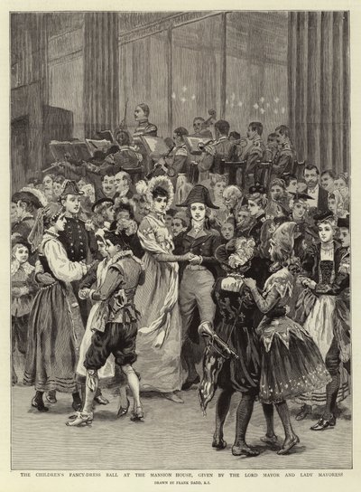 Mansion House的儿童化装舞会由市长和Mayoress夫人颁发 作者 Frank Dadd
