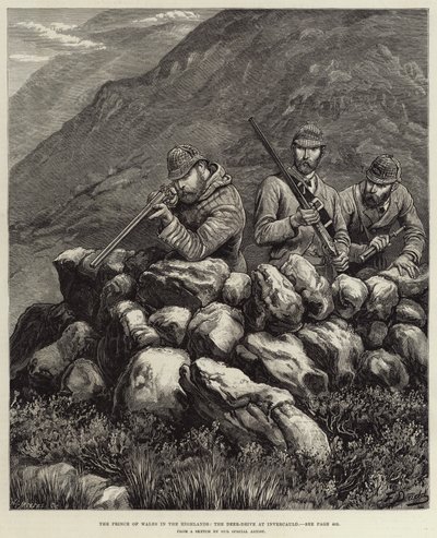 高地的威尔士亲王，Invercauld的鹿驱动器 作者 Frank Dadd