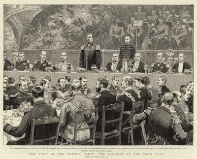 法国舰队的参观，市政厅的宴会 作者 Frank Dadd