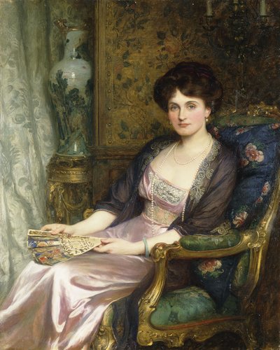 据说是艺术家妻子的女士肖像，1911年 作者 弗兰克·迪克塞