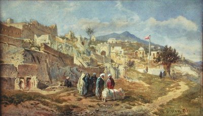 阿拉伯墓地，1882 年 10 月 24 日（纸面水彩和铅笔画） 作者 弗兰克·狄龙