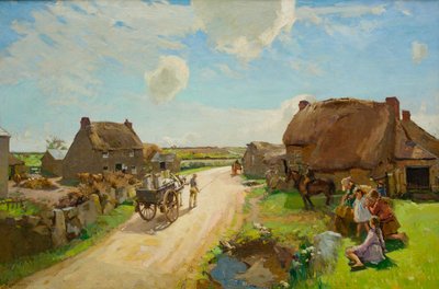 牛奶车，c.1920 作者 弗兰克·加斯科因·希思