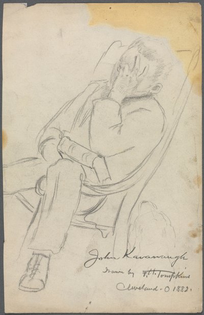 约翰-卡瓦诺的素描，1882年。 作者 弗兰克·H·汤普金斯