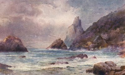 新西兰：鳊鱼头，旺格雷海德（彩色石版印刷） 作者 弗兰克·H·赖特