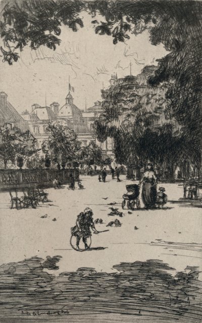 卢森堡花园，1915年 作者 弗兰克·米尔顿·阿明顿