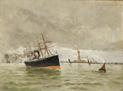纽约：进入港口，1887年。 作者 弗兰克·迈尔斯·博格斯