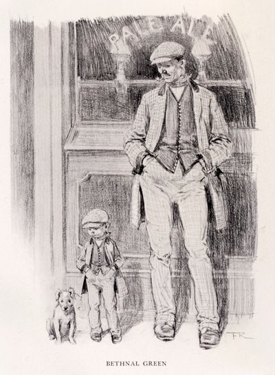 Bethnal Green "选自 1906 年 "The Sketch "系列 "Sunday Clothes by District "中的 "Bethnal Green"。 作者 弗兰克雷诺兹