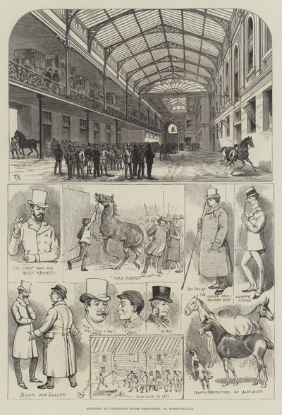Aldridge&39;s Horse Repository，St Martin&39;s-Lane的草图 作者 弗兰克沃特金斯