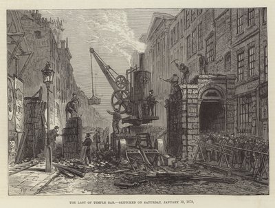 The Last of Temple Bar，于1878年1月12日星期六绘制 作者 弗兰克沃特金斯