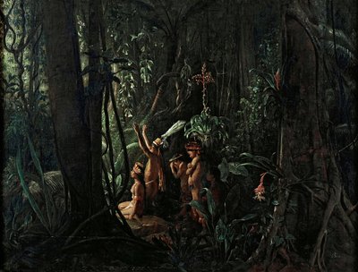 崇拜太阳神的亚马逊印第安人，约1860年。 作者 弗朗索瓦·奥古斯特·比亚德