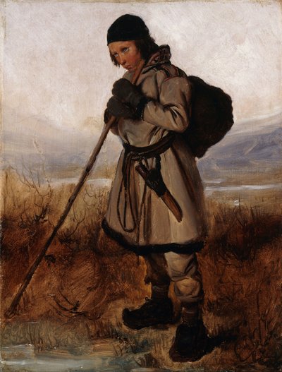 法语  Un Lapon A Laplander 作者 弗朗索瓦·奥古斯特·比亚尔
