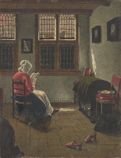 一个正在阅读的女人，在彼得-杨森斯-埃林加之后，1846-47。 作者 弗朗索瓦·邦文