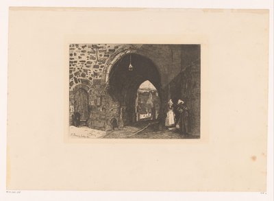 Gezicht op de Porte de St.
十幅蚀刻版画，由画家 F. Bonvin 绘制并雕刻（系列标题） 作者 弗朗索瓦·邦文