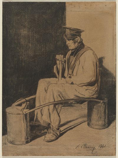 1861年坐在他的轭上的载水船。 作者 弗朗索瓦·邦文
