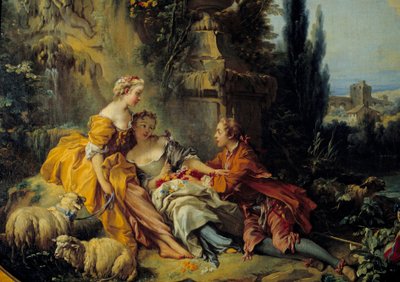 对话 Champetre 弗朗索瓦-布歇（1703-1770）的绘画 18世纪 作者 François Boucher