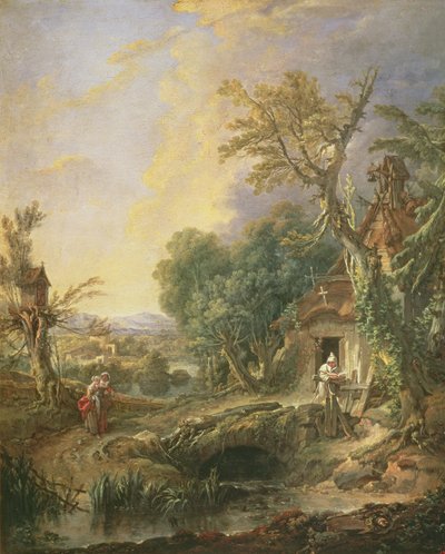 与隐士的风景，1742年 作者 弗朗索瓦·布歇