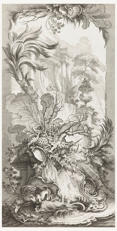 Rocaille（洛可可式设计），见 Nouveaux morceaux pour des paravents（屏风新概念） 作者 弗朗索瓦·布歇