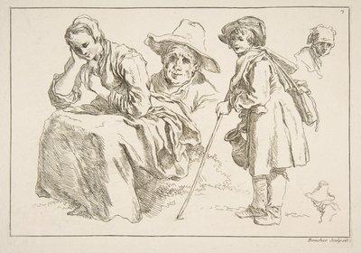 素描表，1753年。 作者 弗朗索瓦·布歇