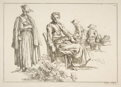 素描表，1753年。 作者 弗朗索瓦·布歇