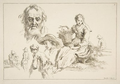 草图表，约。 1735年。 作者 弗朗索瓦·布歇
