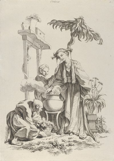 嗅觉，1720-70。 作者 弗朗索瓦·布歇