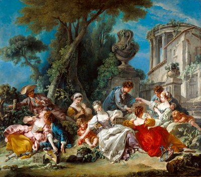 The Bird Catchers，1748 作者 François Boucher