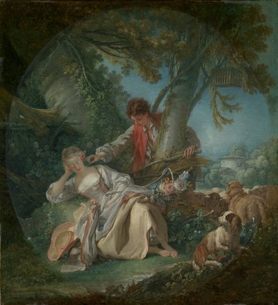 中断睡眠，1750年 作者 François Boucher