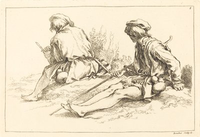 坐着的牧羊少年 作者 François Boucher after Abraham Bloemaert