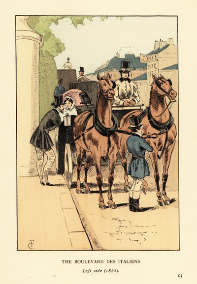 意大利大道上的时尚马车，左侧 作者 弗朗索瓦·库本（FrançoisCourboin）