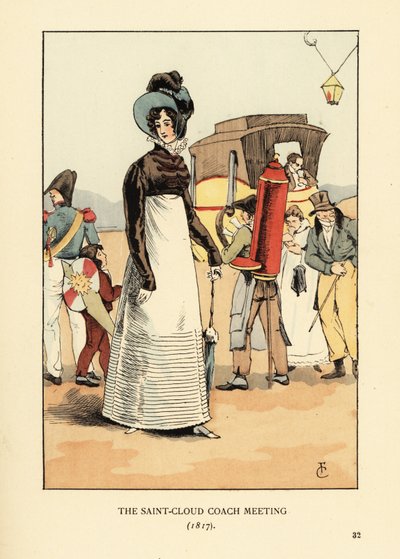 等待驿车的妇女。圣克卢的马车会议 作者 弗朗索瓦·库本（FrançoisCourboin）