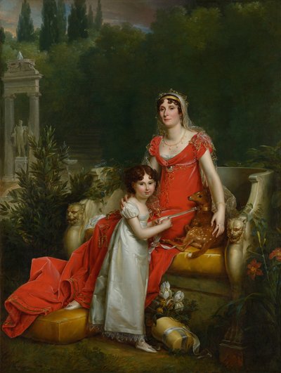 Elisa Bonaparte和女儿Napoleona Baciocchi 作者 弗朗索瓦·杰拉德