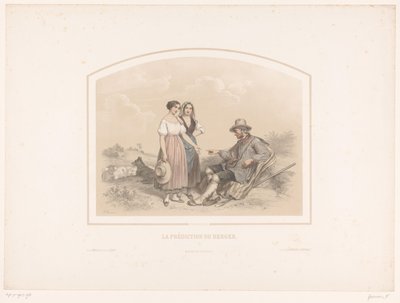 老牧羊人给两个牧羊女预言未来 La Prediction du berger（物体上的标题） 作者 Bulla frères 和 Eugène Jouy
