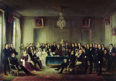 Francois Andrieux（1759-1833）1848年5月26日，1848年5月26日在Comedie Francaise门厅阅读他的悲剧&39;Junius Brutus&39;（另见216914） 作者 弗朗索瓦·约瑟夫·海姆