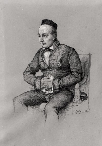 Charles Augustin Sainte-Beuve（1804-69）1856年的肖像（粉笔在纸上） 作者 弗朗索瓦·约瑟夫·海姆