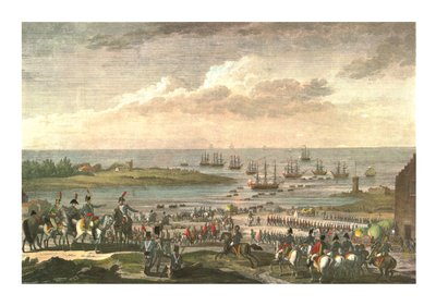 英国人在荷兰登船，1799年11月30日，约1850年 作者 弗朗索瓦·路易斯·库什