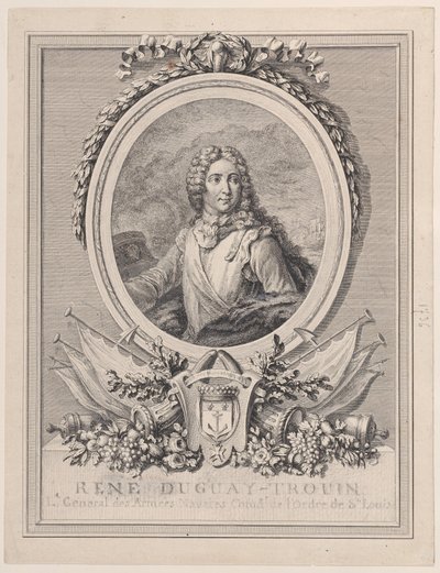 勒内-杜盖伊-特鲁瓦（René Duguay-Trouin）的画像，国王的海军中将，1...，1765-1807。 作者 弗朗索瓦·尼古拉斯·巴泰勒米·德克沃维尔